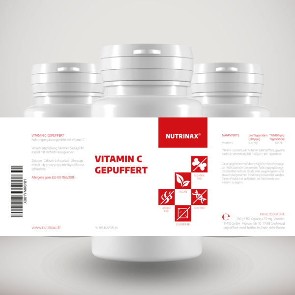 Vitamin C gepuffert 500mg - 365 Kapseln